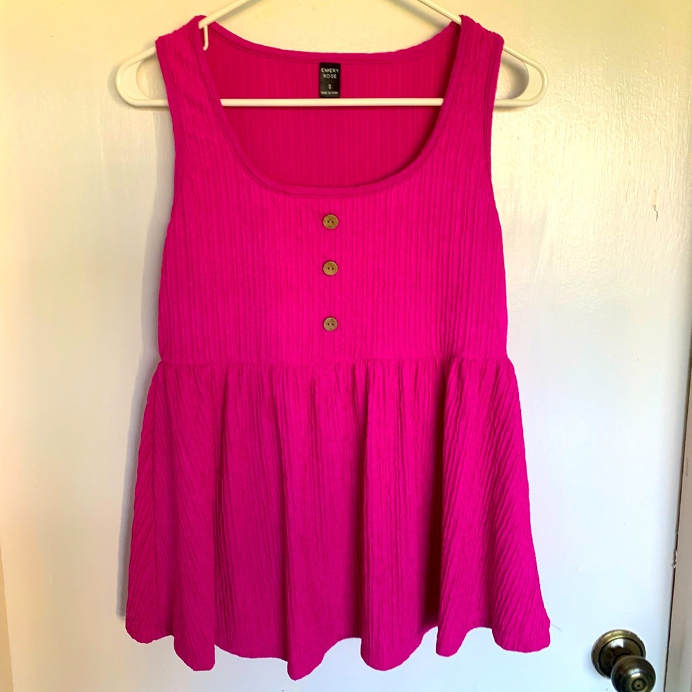 New Emery Rose flirty sleeveless swing top size Small